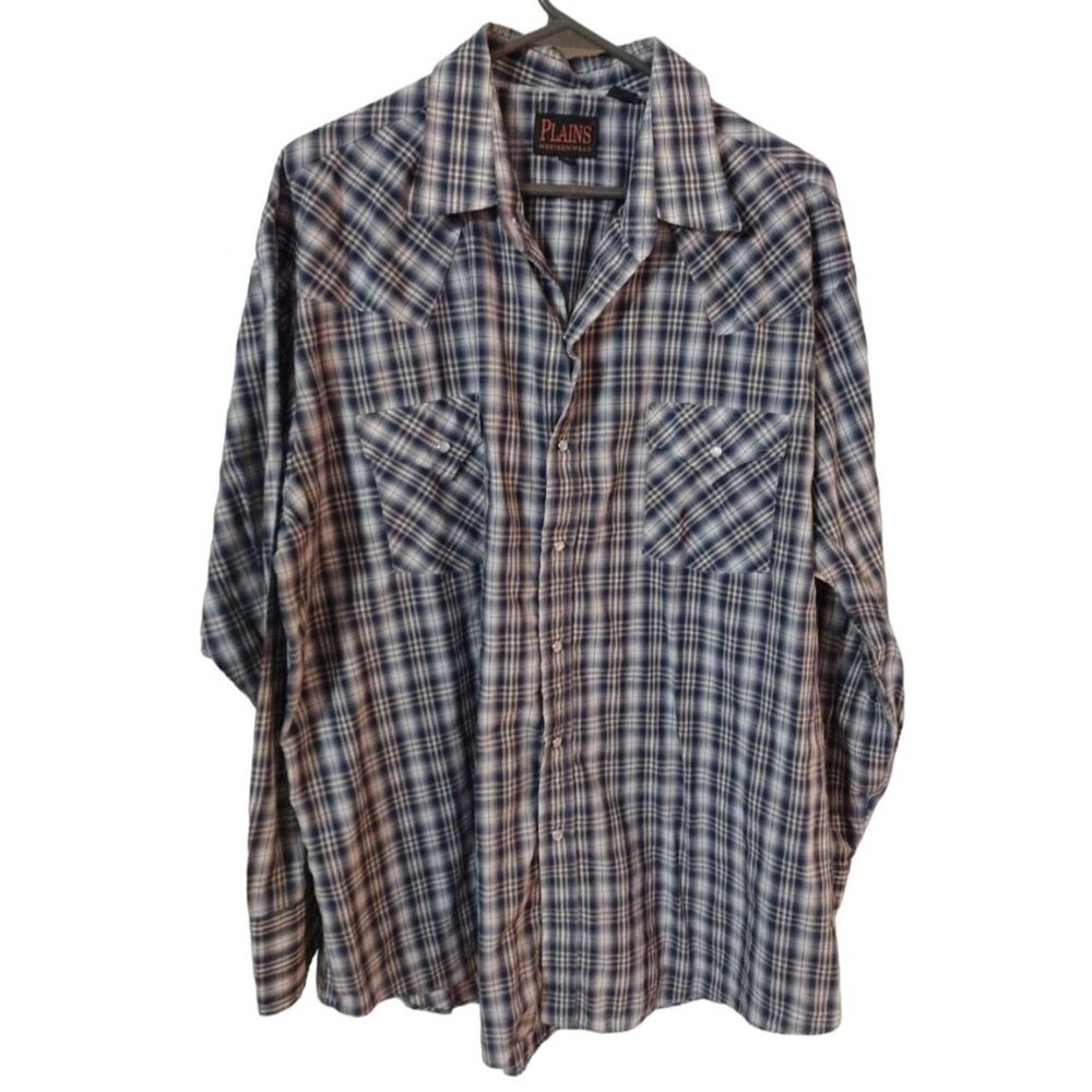 Men's‎ XL Plains Western Wear Long Sleeve Pearl Button Shirt